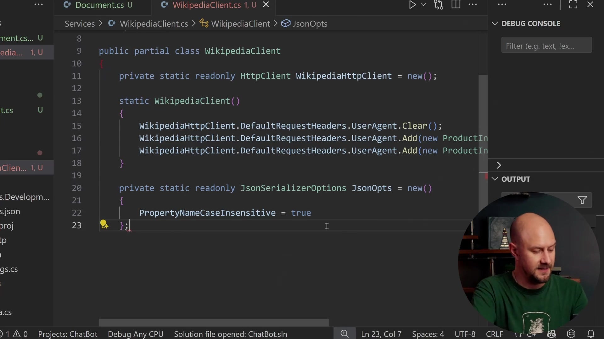 The GetWikipediaPage method implementation